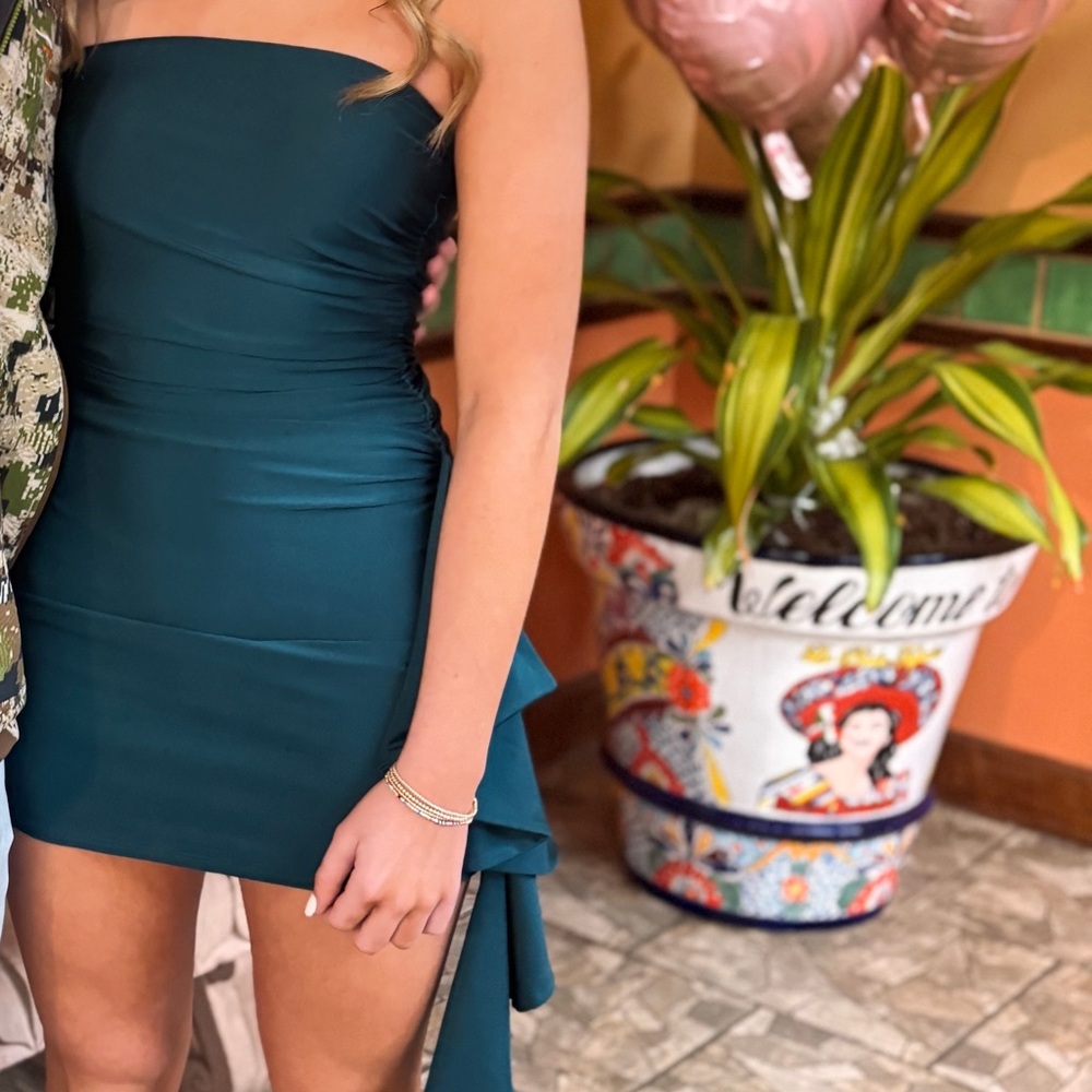 Lucy in the Sky Teal Strapless Dress